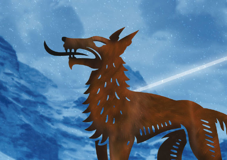 Postkarte mit bearbeitetem Logo-Sujet der Druckerei «Wolfensberger»