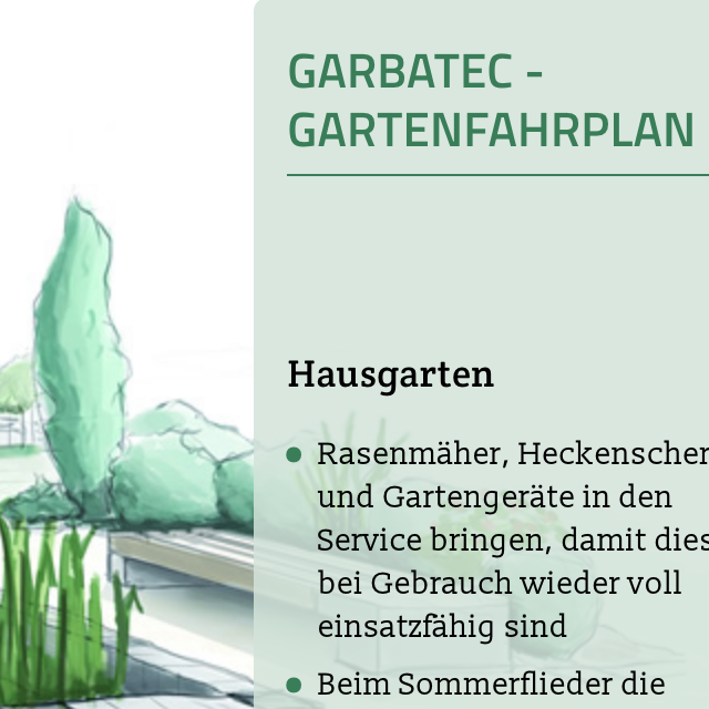 garbatec ag - interaktiver Gartenfahrplan nach Monaten